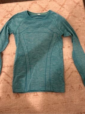 Ivivva Teal Long Sleeve Seam-Detail Top